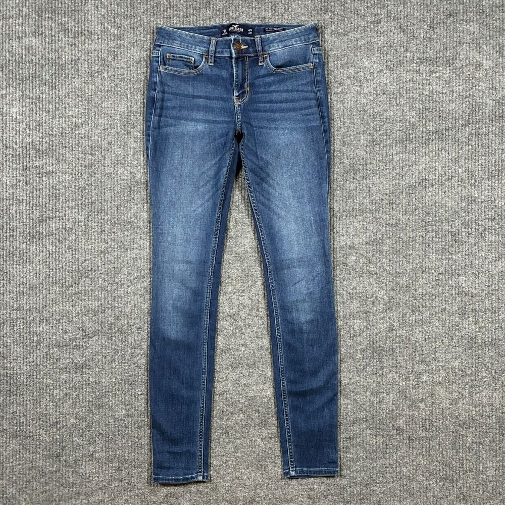 Hollister Low Rise Super Skinny Jeans Womens Size‎ 1R Blue Denim Classic Stretch